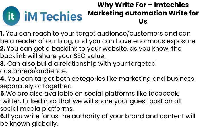 Why Write For – Imtechies Marketing automation Write for Us