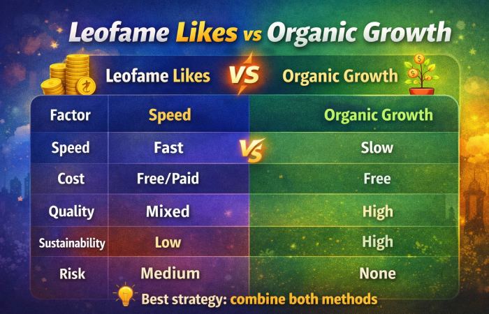 Leofame Likes vs Organic Growth
